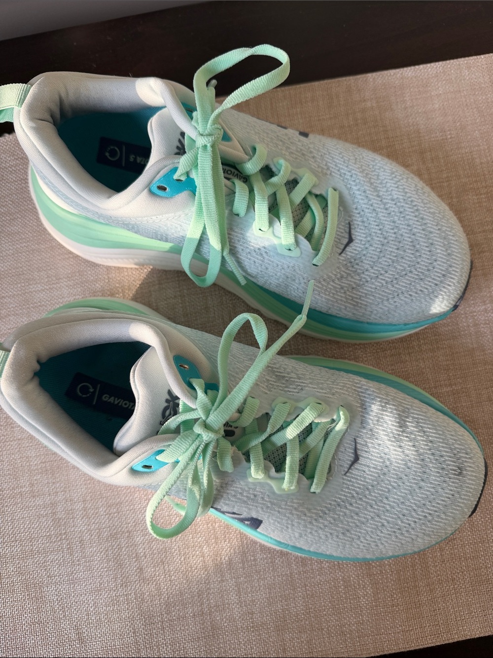 Hoka Mint and Teal Performance Running Shoes - Picture 2 of 9
